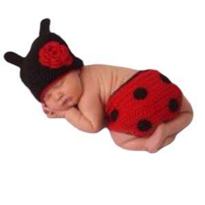 lady bug crochet/knitted photo photography prop baby girl size 0-9 month infant